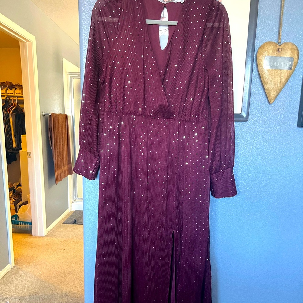 Elegant Burgundy Dress